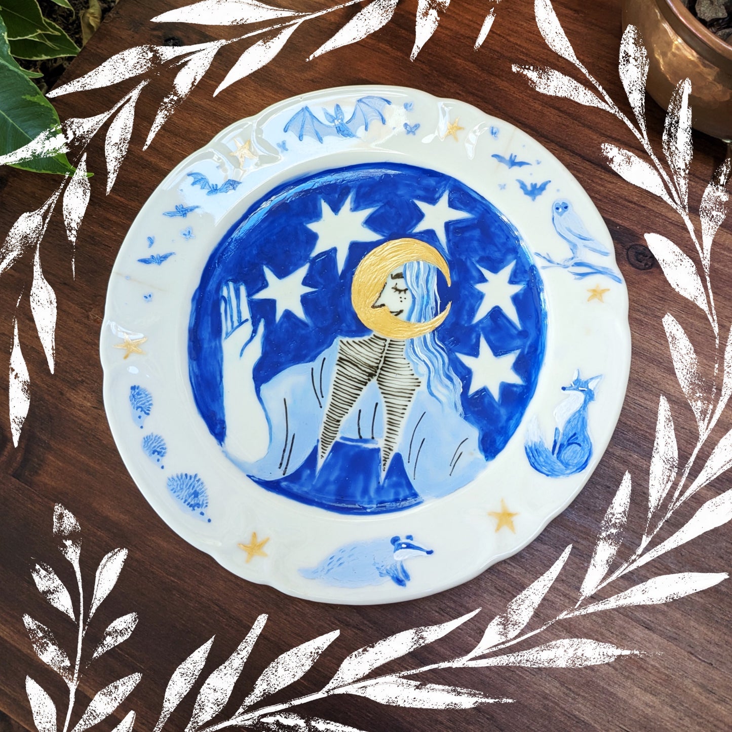 Lune Magicienne - Assiette décorative