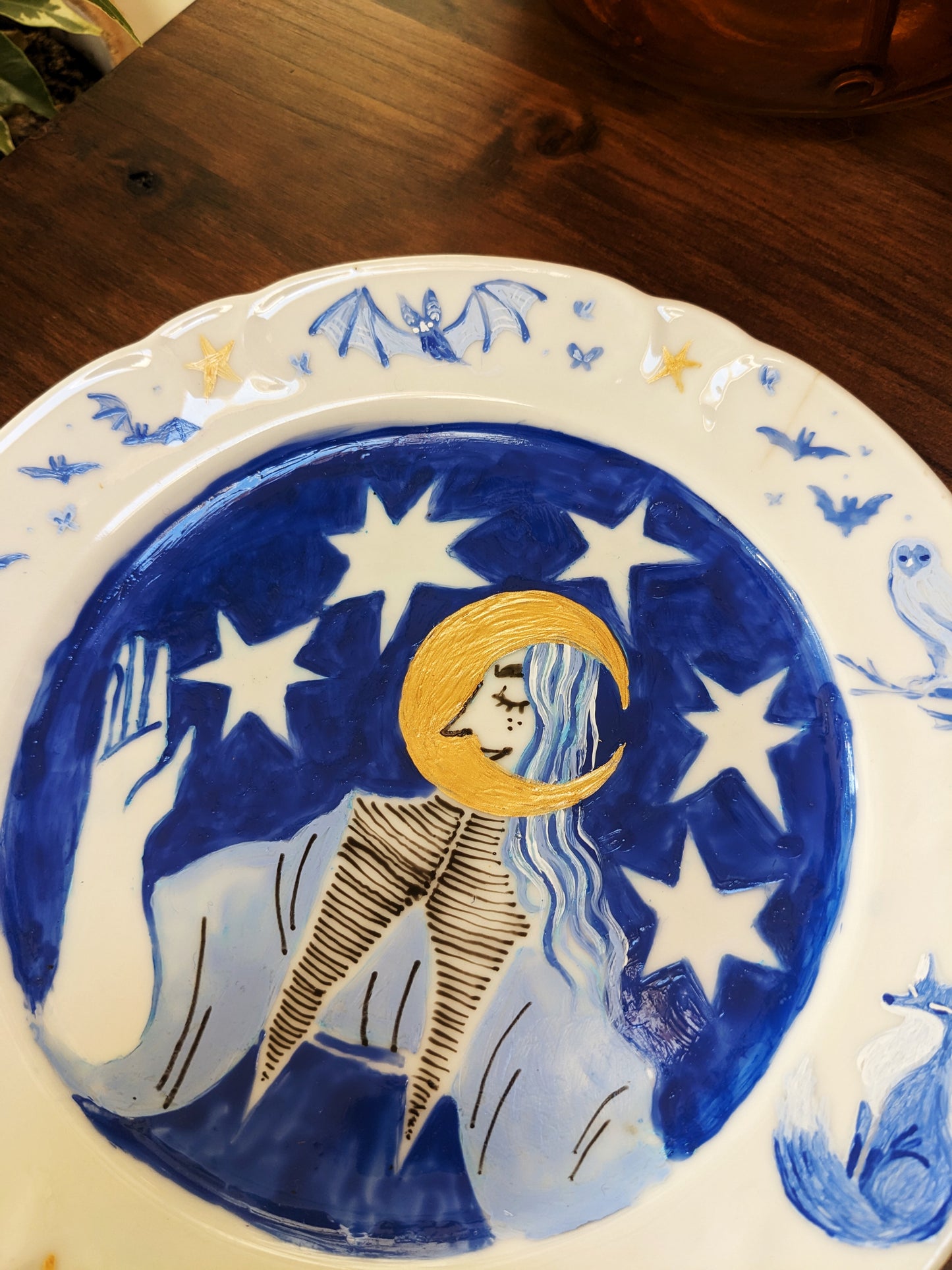 Lune Magicienne - Assiette décorative